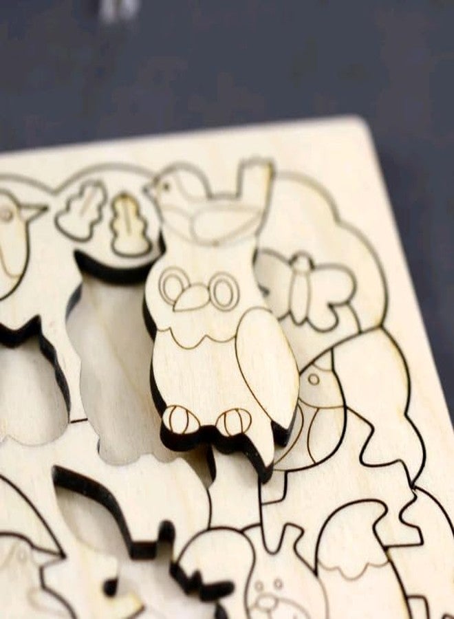 MeeCraft Woodland Animals Jigsaw Puzzle for Kids for Playing and Colouring, 37x27cm, Brown. - Image 4